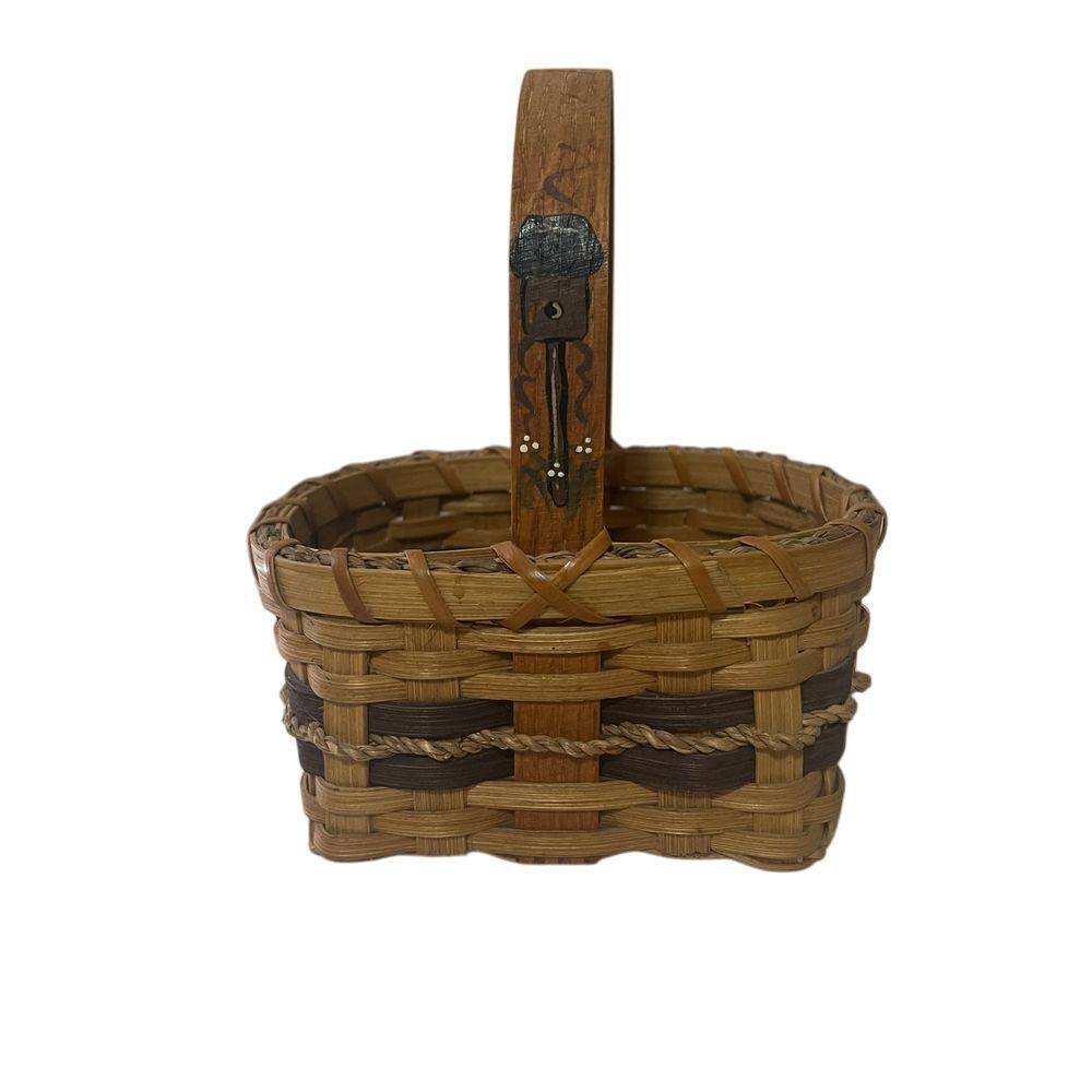 Handwoven Wicker Basket Small Cottage Decorative‎ Storage Container w/ Handle